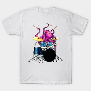 Drummer giant octopus Sticker T-Shirt